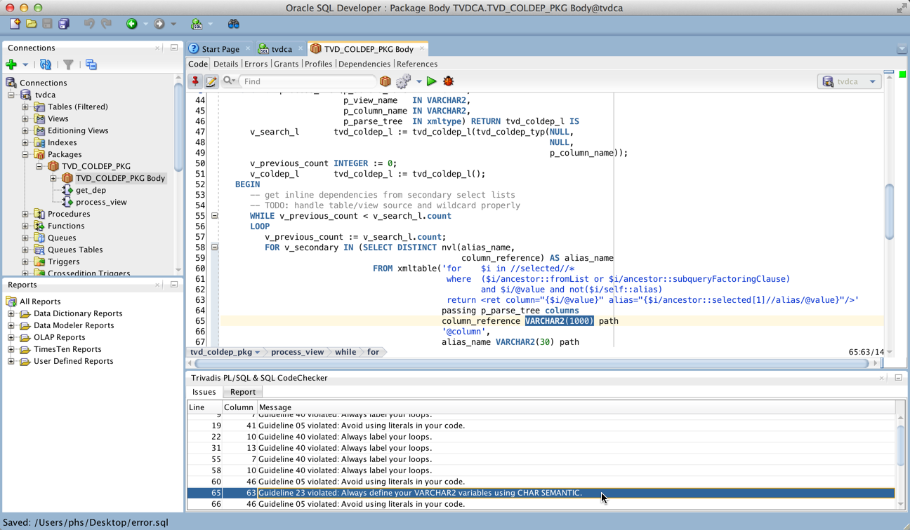 Trivadis Pl Sql Sql Codechecker For Sql Developer Released Philipp Salvisberg S Blog