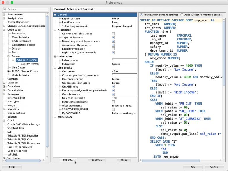 Formatting Code With SQL Developer - Philipp Salvisberg's Blog