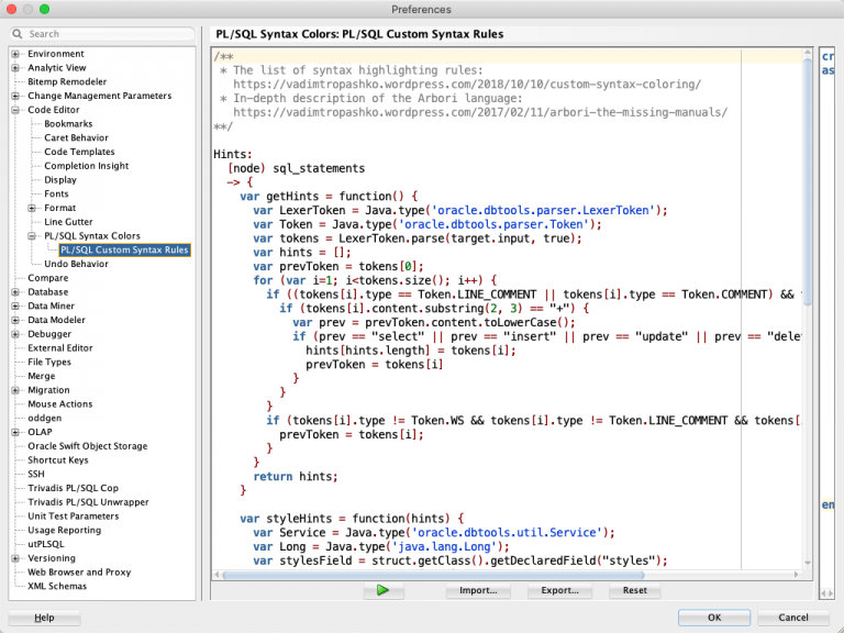 Highlight Hints in SQL Developer - Philipp Salvisberg's Blog