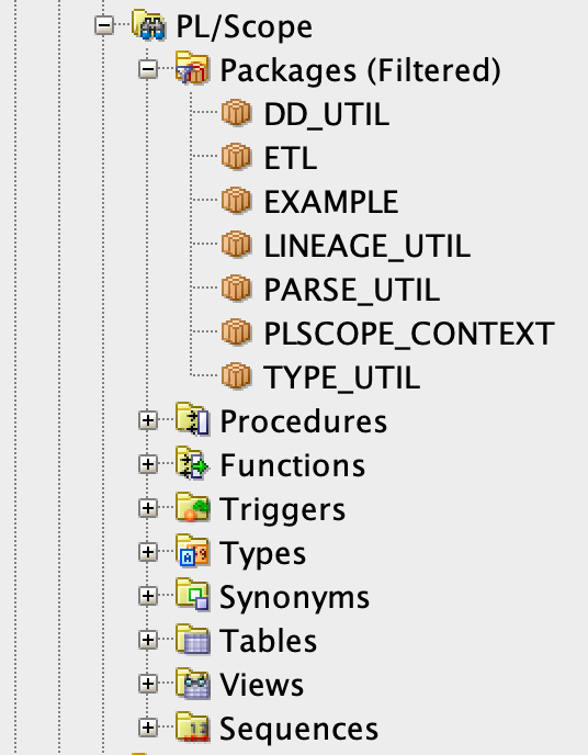 PL/Scope node in SQL Developer's Connection window (plscope-utils)